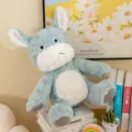 Joli peluche anesse bleu-gris, douce poupée en peluche, cadeau d'anniversaire parfait pour tous. - 35 cm / Gris [Velours rose]