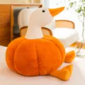 Simpatica grande oca peluche giocattolo creativa zucca anatra bambola morbido animale regalo compleanno - 35 cm