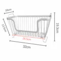 Stackable kitchen storage basket white wire countertop organizer for snacks and fruits. - White