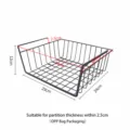 Black under shelf wire storage basket hanging organizer rack small size with dimensions - S / Black