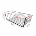Under shelf wire storage basket black medium size metal hanging organizer for kitchen cabinet. - M / Black