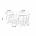 White metal wire storage basket, 28x22x12cm small desktop organizer for sundries and cosmetics. - S / White (Small)