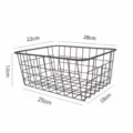 Small black wire storage basket desktop organizer metal bin container without fabric liner - S / Black (Small)