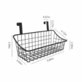 Small black metal hanging basket for dorm bedside storage, sturdy wire hook organizer shelf. - S / Small Black