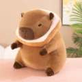 Cute Capybara Plush Toy with Toast Bread Design Soft Stuffed Animal Doll Gift for Kids - Donut Capybara / 55 cm (Including Ears) (1kg)