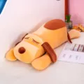 Cute sleeping puppy plush toy soft hugging pillow for kids and girls bedroom decor item - Brown / 45cm (0.3kg)