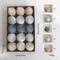 Set di 15 palline di Natale in velluto dai toni tenui, diametro 8 cm in scatola regalo - 6cm 15 Pezzi/Scatola / Grigio