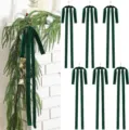 Elegant dark green velvet Christmas bows with long ribbons, 6-piece set for DIY decor - 6 Pieces / Pack / Green