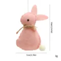 Pink felt Easter bunny ornament with size markings, 10cm height decoration for holiday. - Pink Rabbit