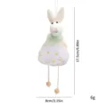 Handmade Easter bunny plush hanging ornament with daisy lace dress and size markings - White