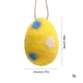 Yellow wool felt Easter egg with blue spots, 6cm height, DIY speckled egg decoration - 1 Piece / Dotted - Yellow