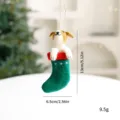 Perro de fieltro de lana hecho a mano en calcetín de Navidad adorno 13cm 9.5g deco - Perro