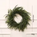 Large 50cm artificial green pine Christmas wreath for wall and window holiday decoration - Norfolk Pine Soft Rubber 50cm