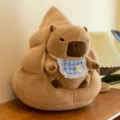 Süßes Kapibara Plüschtier mit Kissen in Kackhaufen Form Weiche Kuscheltier Puppe Deko - Kacke Haus Kapibara (Nerz Fleece) / 40 cm