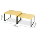 Nested desktop storage shelf with wood grain tabletop and black metal frame variant. - High and Low Combination Set / Black