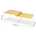 Kitchen countertop shelf desktop storage organizer double layer wooden metal rack stand - High and Low Combination Set / White