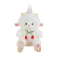 Zaino in peluche agnello bianco carino per ragazze, borsa morbida da cartella animale simpatico. - Bianco / 28cm