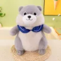 Cute plush toy stuffed animal cute beaver doll with blue sailor collar for kids room decor - Gray / 24cm