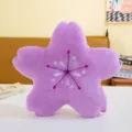 Purple cherry blossom plush pillow, soft flower cushion for home sofa, cute bedroom decor. - 38 cm / Purple