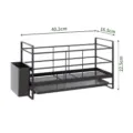 Escurridor de platos de cocina de metal negro con cubertería y bandeja, 40.2x16.5x22.5cm - Negro