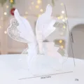Large 22cm white sequined butterfly Christmas ornament for DIY festive tree decoration - 22*20cm / 3D White