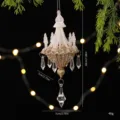Elegant glitter crystal chandelier Christmas tree ornament decoration, 18cm height - Chandelier / 7x7x18cm / Ombre Platinum Blonde