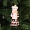 Nutcracker chef gingerbread man Christmas ornament hanging on tree with cake base 12cm - OPP Bag / Cake Nutcracker Chef