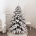 Sapin de Noël artificiel en PE floqué blanc élégant pour une décoration intérieure moderne - Sapin de Noël Pin à Grandes Feuilles Neigeux