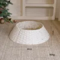 Elegant white wicker Christmas tree collar variant with 60cm diameter and 17cm height - Faux Rattan White Christmas Tree Collar / Small (60cm Base)