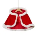 Weihnachten Kapuzenumhang rote Samt Umhang mit weissem Plueschbesatz fuer Party Kostuem - Einheitsgröße / Robe / Rot/Weißer Besatz