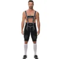 Vue détaillée du short traditionnel de costume de fête de la bière allemande avec broderie blanche. - M / Bas / Noir