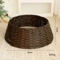 Bruine geweven PE kerstboomring, 65 cm diameter rok voor kerstboomvoet decoratie. - Faux Rotan Koffie Kerstboomkraag / Groot (65cm Basis)