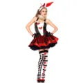 Costume de bunny reine de coeur sexy pour femme, idéal pour les fêtes d'Halloween et le cosplay. - Taille unique / Robes / Rouge