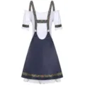 Traditional German Oktoberfest dirndl dress costume for women, classic Bavarian beer maid outfit. - One Size / Top And Bottom