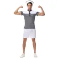 Gedetailleerd close-upzicht van de klassieke zwart-witte gestreepte matrozenkostuumtop en details. - M / Set (Shorts-versie) / Zwart-witte Strepen