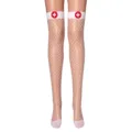 Bas cuisse résille blancs avec insigne croix rouge infirmière pour femmes sexy. - Taille unique / Bas de Résille Seuls
