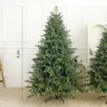 Luxe 2,1m kunstmatige PE kerstboom met dennenappels en stevige metalen standaard - Driedimensionale Tweekleurige PE Lariks Kerstboom / 210cm