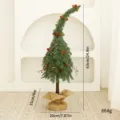 Albero di Natale verde curvo creativo per decorazione da tavolo, altezza 63 cm, 864g - Verde Curvo Con Decorazioni / 63cm