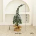 Albero di Natale verde curvo creativo con base in tela, altezza 50cm - Bianco Curvo Floccato / 50cm