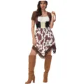 Women western cowgirl costume festival party cosplay outfit fringe skirt set halloween uniform - M / Dresses / As Pictured (Without Hat)