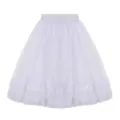 Jupe tutu en tulle blanc femme jupon gonflé jupe en maille multicouche costume de fête - Taille unique / Bas / Blanc