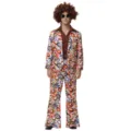 Disfraz disco retro años 70 para hombre, traje colorido ideal fiesta y Halloween. - M / Conjuntos / Multicolor