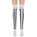 Halloween Femme Joker Cosplay Chaussettes Asymétriques Losanges Rayures Bas Costume - Rayures Verticales et Carreaux