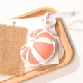 Creatieve oranje PU-leren croissant tas hanger sleutelhanger op houten dienblad - Oranje en Wit