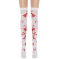 Chaussettes hautes éclaboussures de sang Halloween costume d'horreur fête cosplay - Taille unique / Rouge Vif