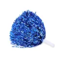 Pompons de pom-pom girl métalliques bleus avec poignée blanche pour la danse sportive - XS / Pompons de Pom-Pom Girl / Bleu