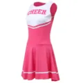 Femme rose blanc costume de pom-pom girl sans manches robe de fete danse performance scene - Robes / Rose rouge