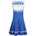 Bleu blanc adulte femmes sexy pom-pom girl robe sans manches fête danse costume uniforme - Robes / Bleu