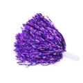 Purple cheerleading pom poms with white handle for dance sports team spirit events. - Cheerleader Pompoms / Purple