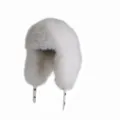 Cappello ushanka in finta pelliccia di volpe bianca con paraorecchie per l'inverno - Bianco